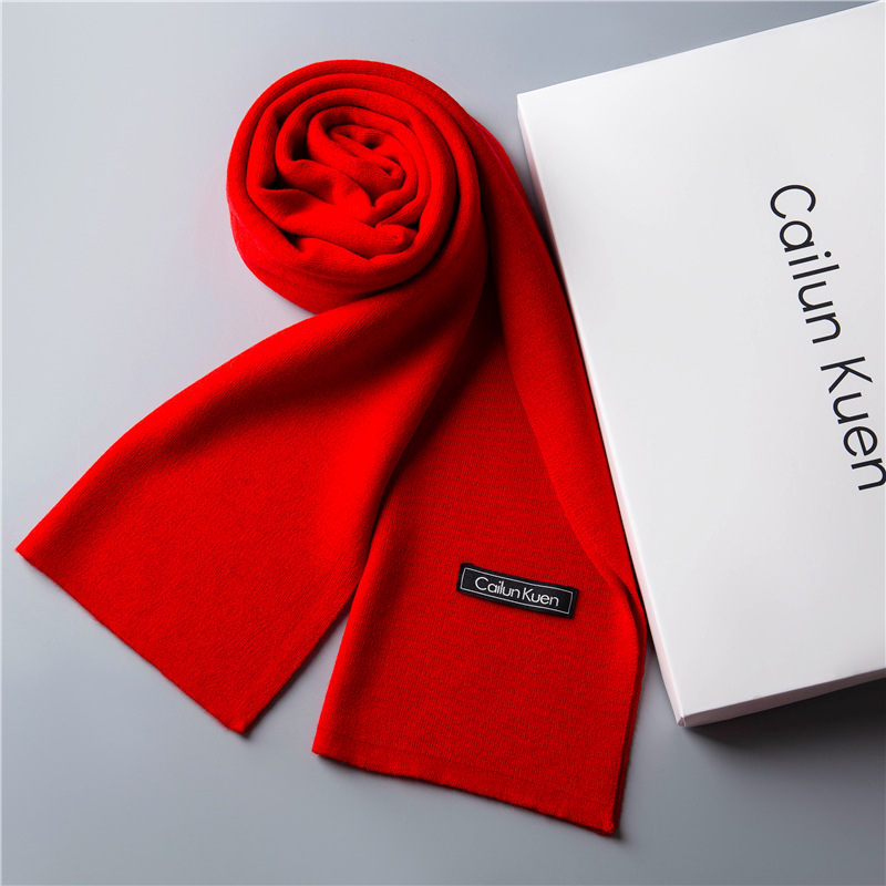 Women Men Logo Scarf Wool Cashmere Scarves Shawl Blanket Wrap Knit