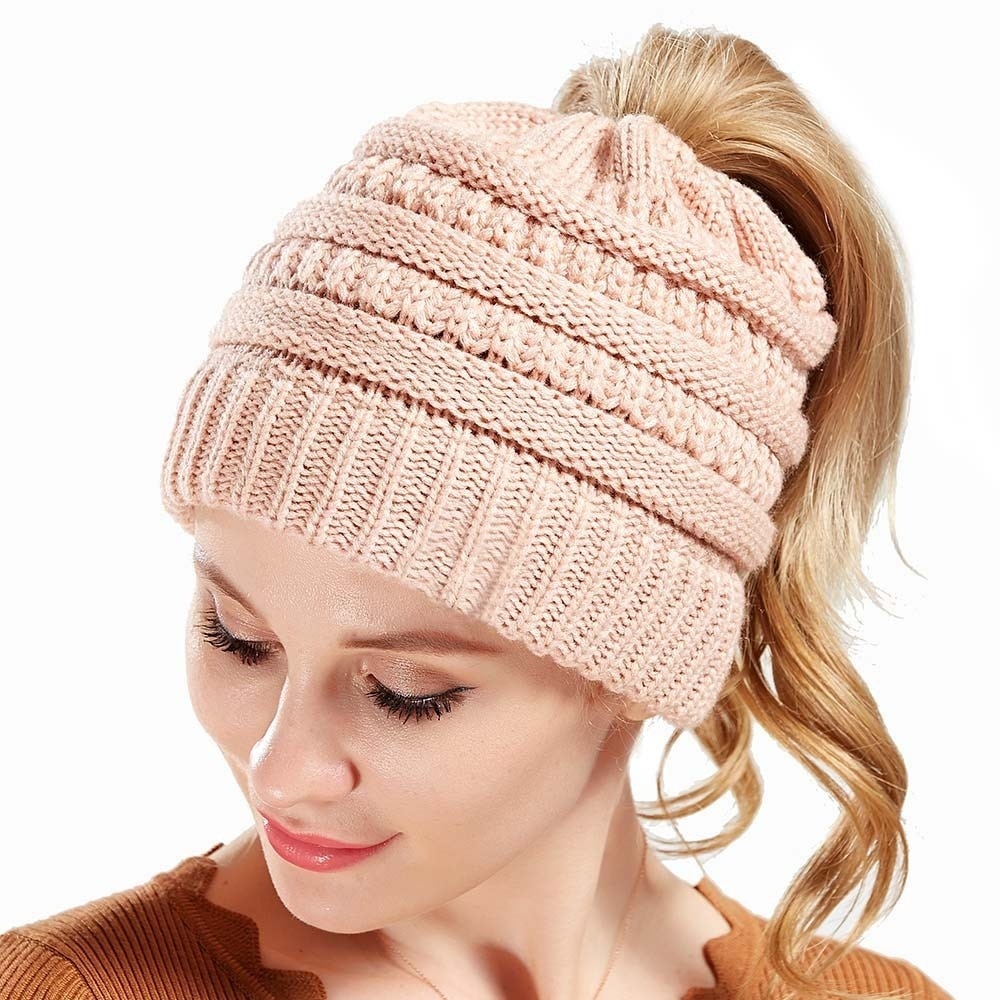 Men Women Beanie Hat Winter Wool Knitted Baggy Pull On Soft Caps