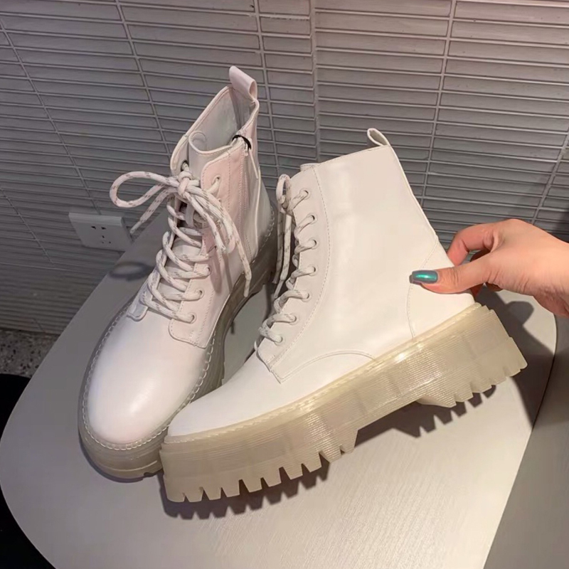 Women Boots Platform Chelsea Chunky Tread Sole Combat Martin Ankle Boots 35-40