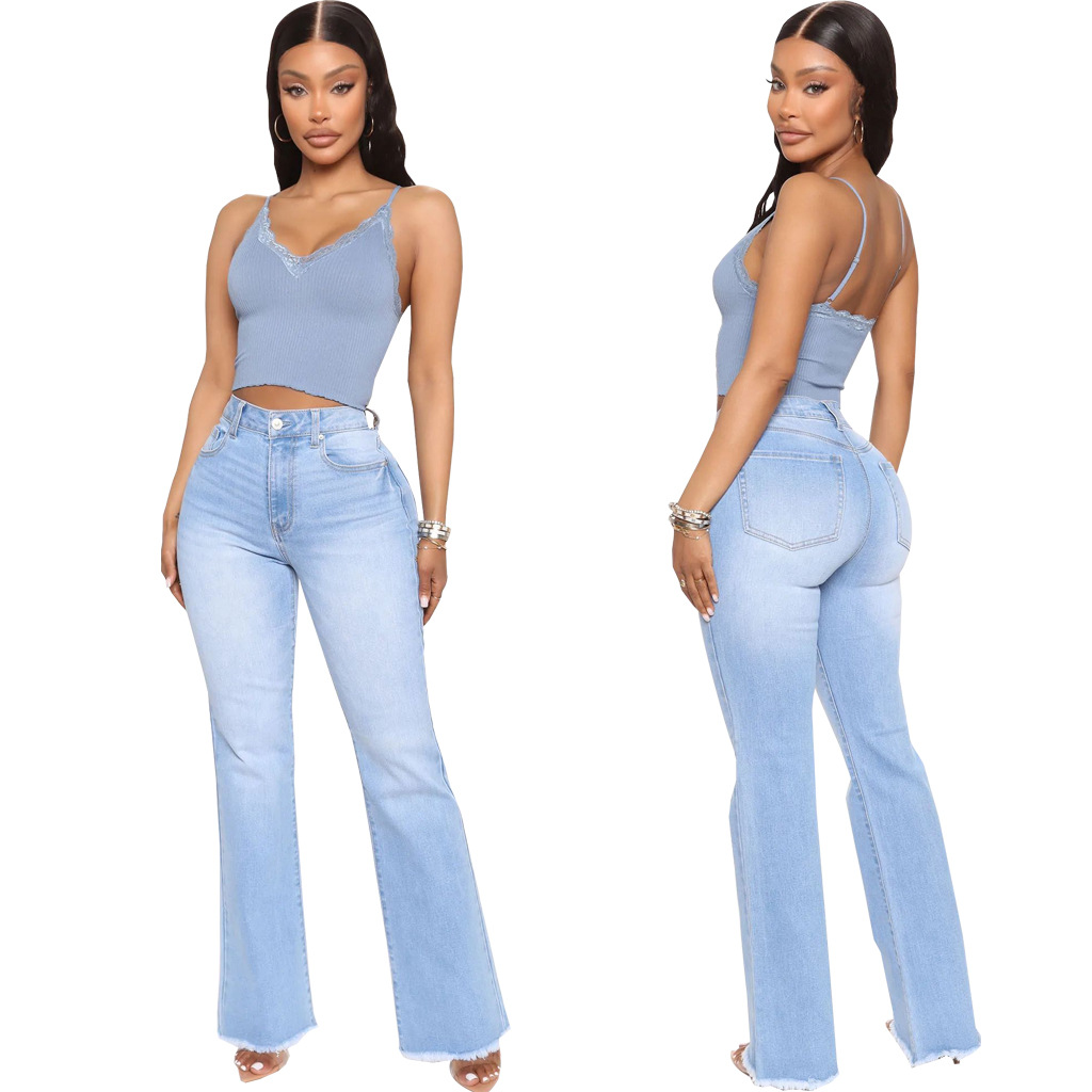 Sexy fashion high elastic slim bell bottoms