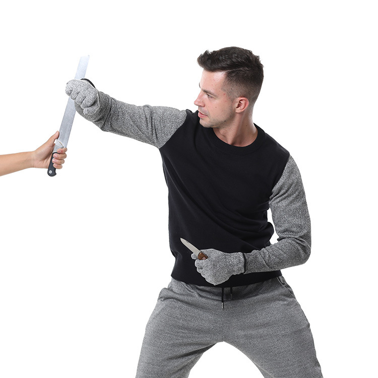 New Warm Knitted Sweater Arm Cut-Resistant Fashion Spliced Style Glass Handling Manufacturing Industry Safety Protective Clothing