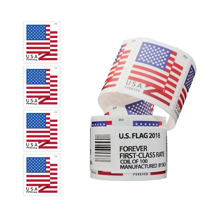 【Big Sale!】U.S. Flag Stamps 1 Roll/100Pcs