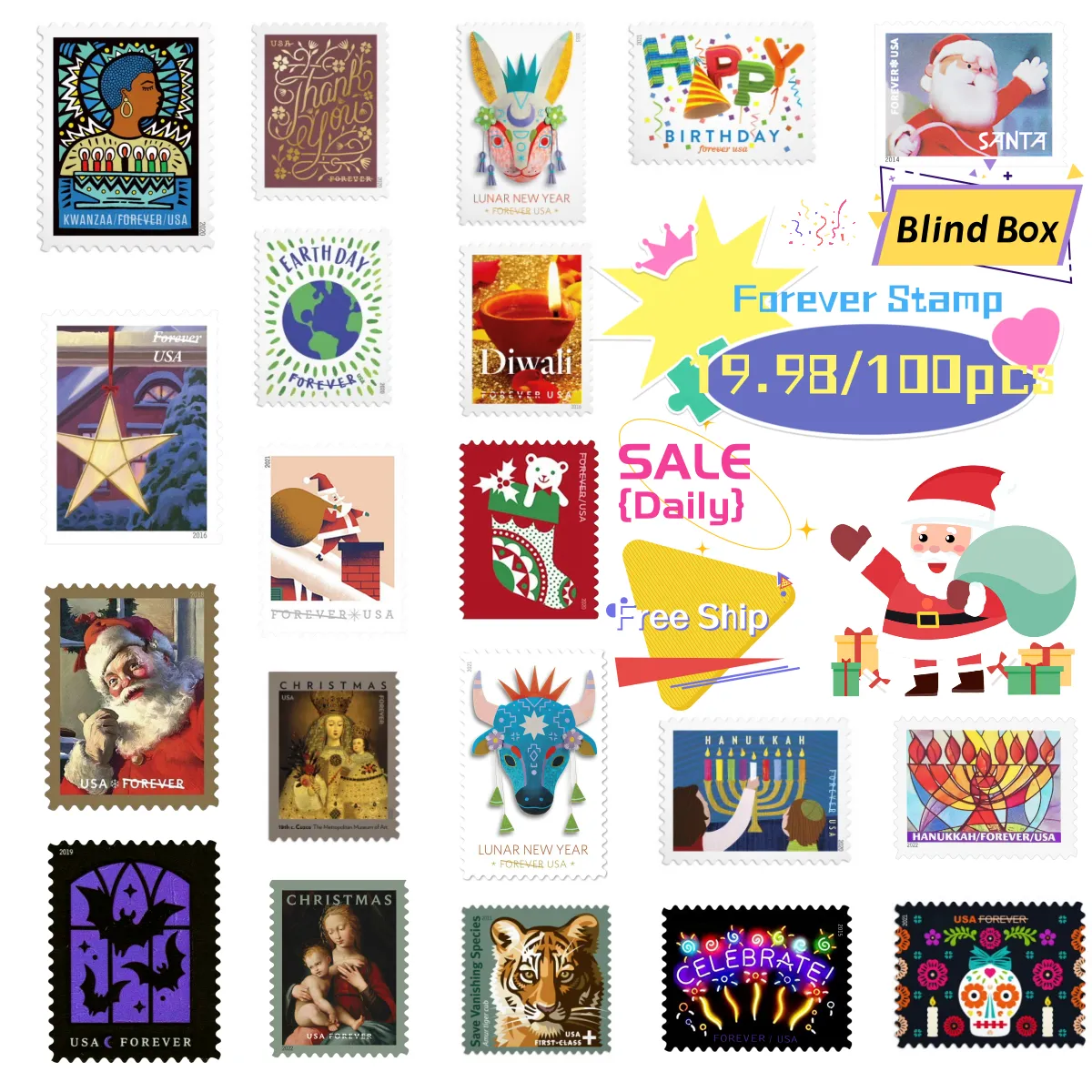 【US Free Shipping】Holiday & Festival Style Blind Box Best Price 100-1000PCS