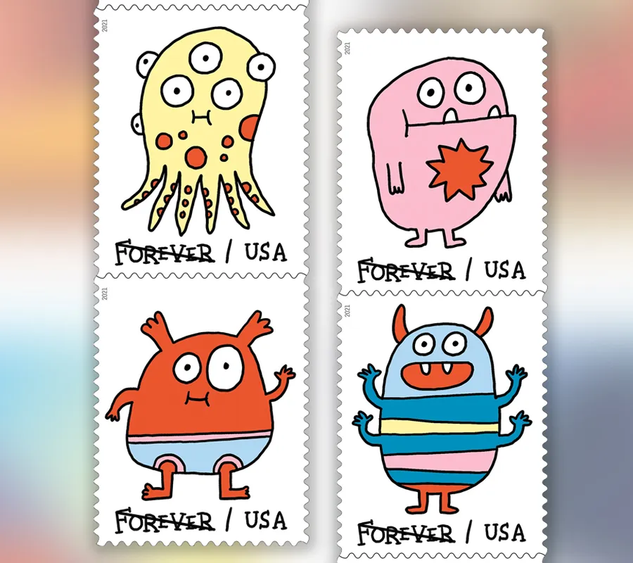 Message Monsters Forever Stamps 2021