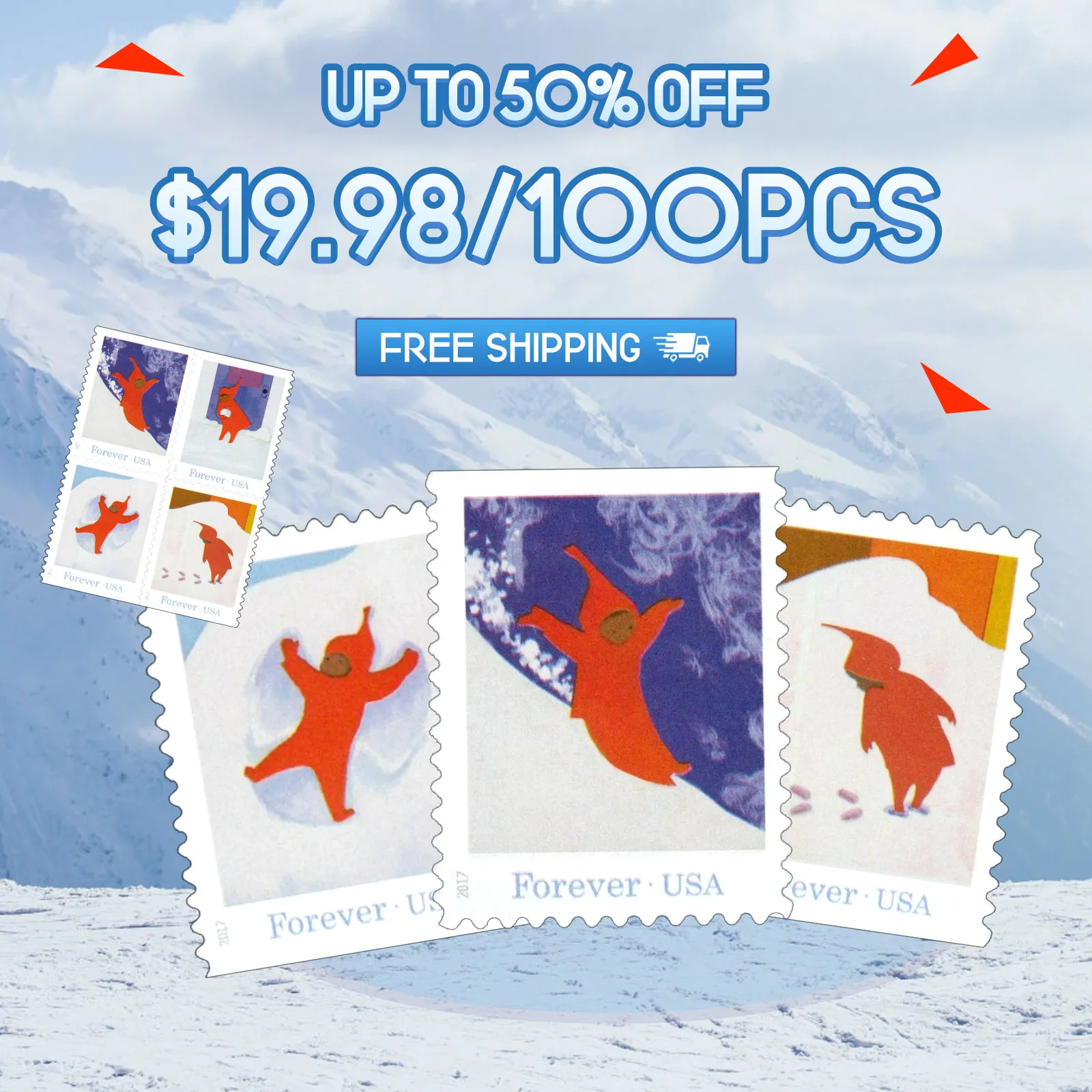 【US Free Shipping】The Snowy Day 2017-$19.98/100pcs