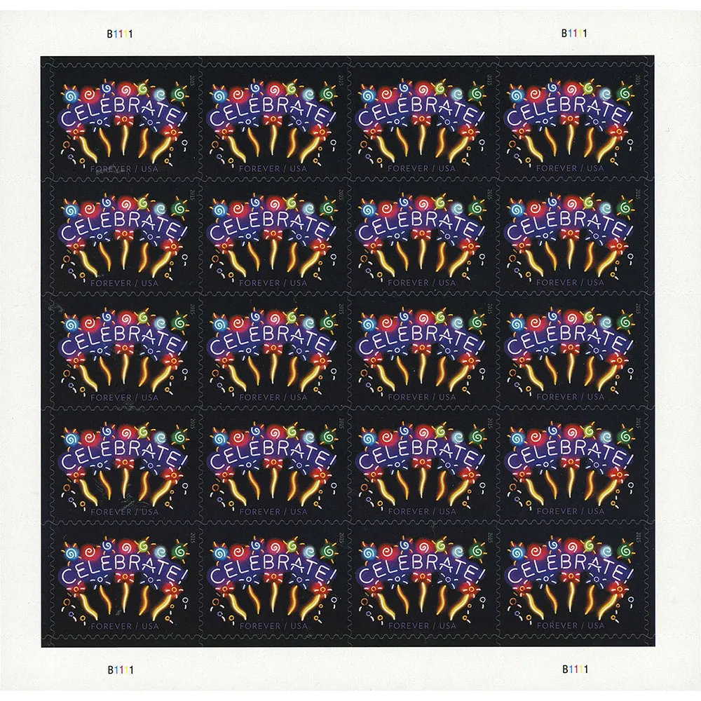 【US Free Shipping】Neon Celebrate 2011 - 5 Sheets / 100 Pcs