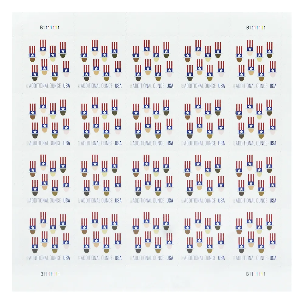 【US Free Shipping】Uncle Sam's Hat 2017 - 5 Sheets / 100 Pcs