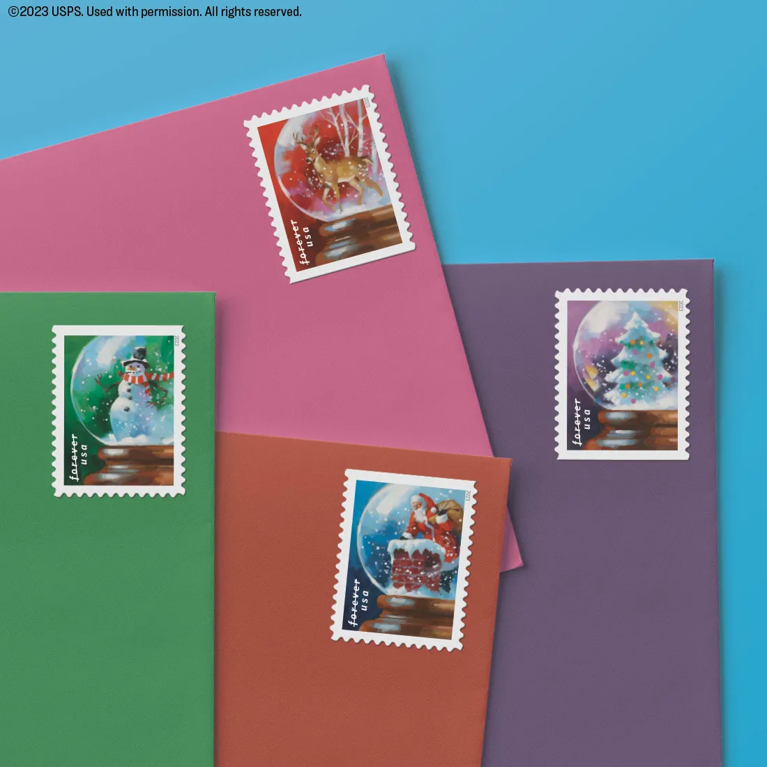 Snow Globes Forever Stamps 2023