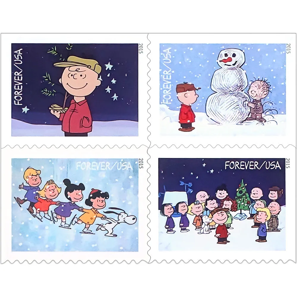 【US Free Shipping】100 Pcs-1000Pcs Charlie Brown Christmas 2015 - Sheet of 20