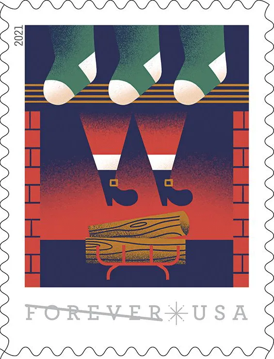 A Visit From St. Nick Forever Stamps 2021