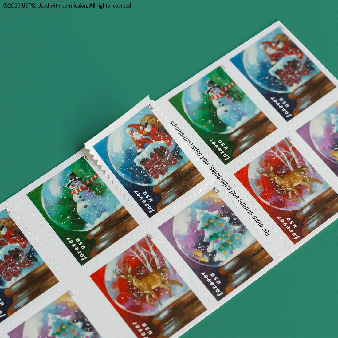 Snow Globes Forever Stamps 2023