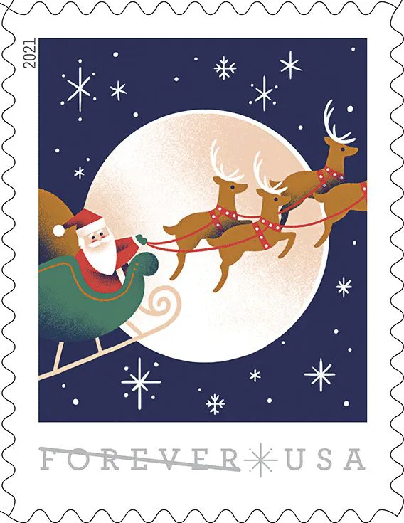 A Visit From St. Nick Forever Stamps 2021
