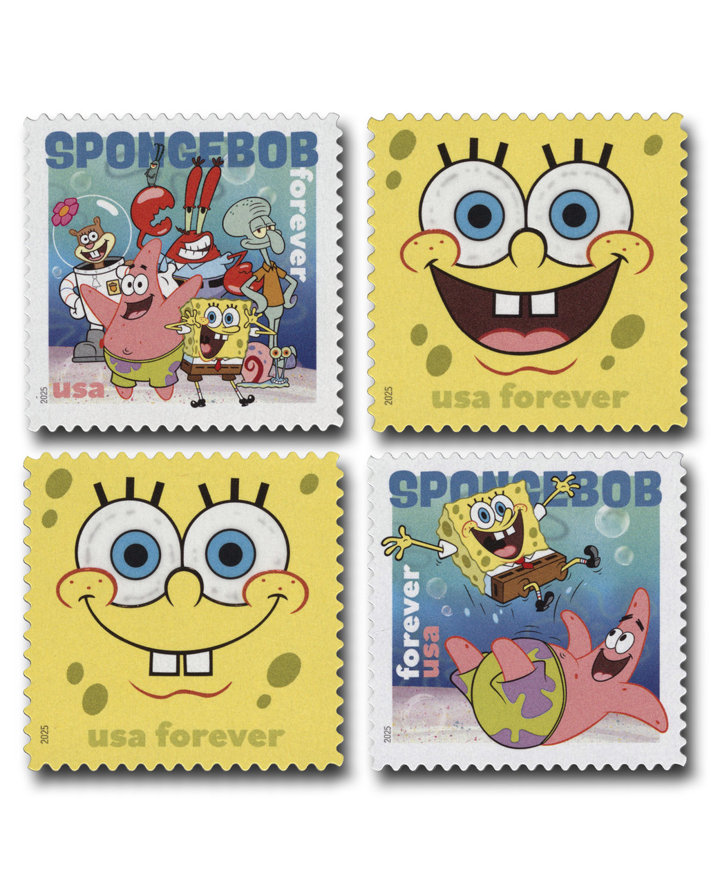 2025 SpongeBob Squarepants Stamps (5 Sheets 80 Stamps)