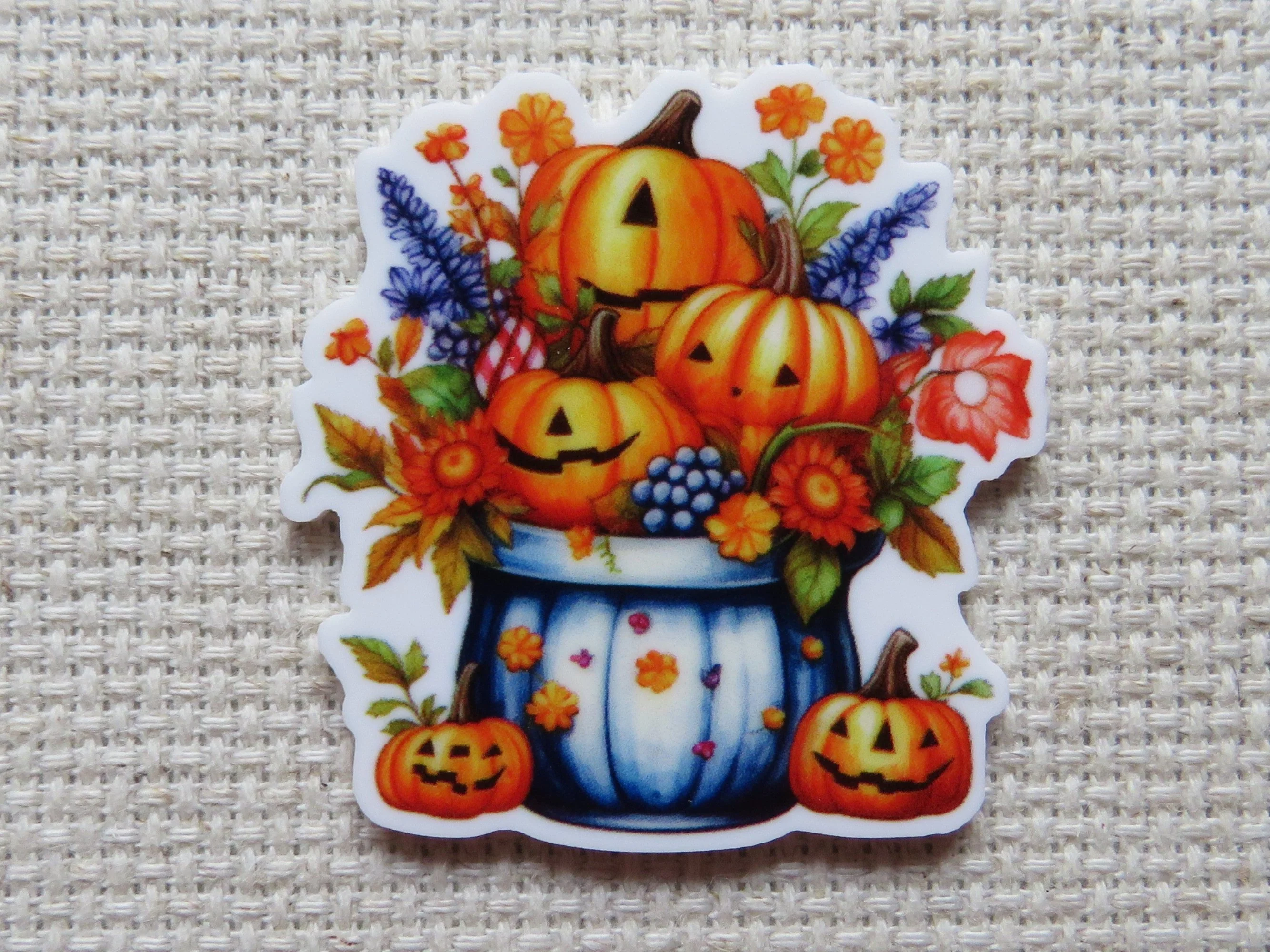 A Basket of Pumpkin Fun Needle Minder, Cover Minder, Magnet