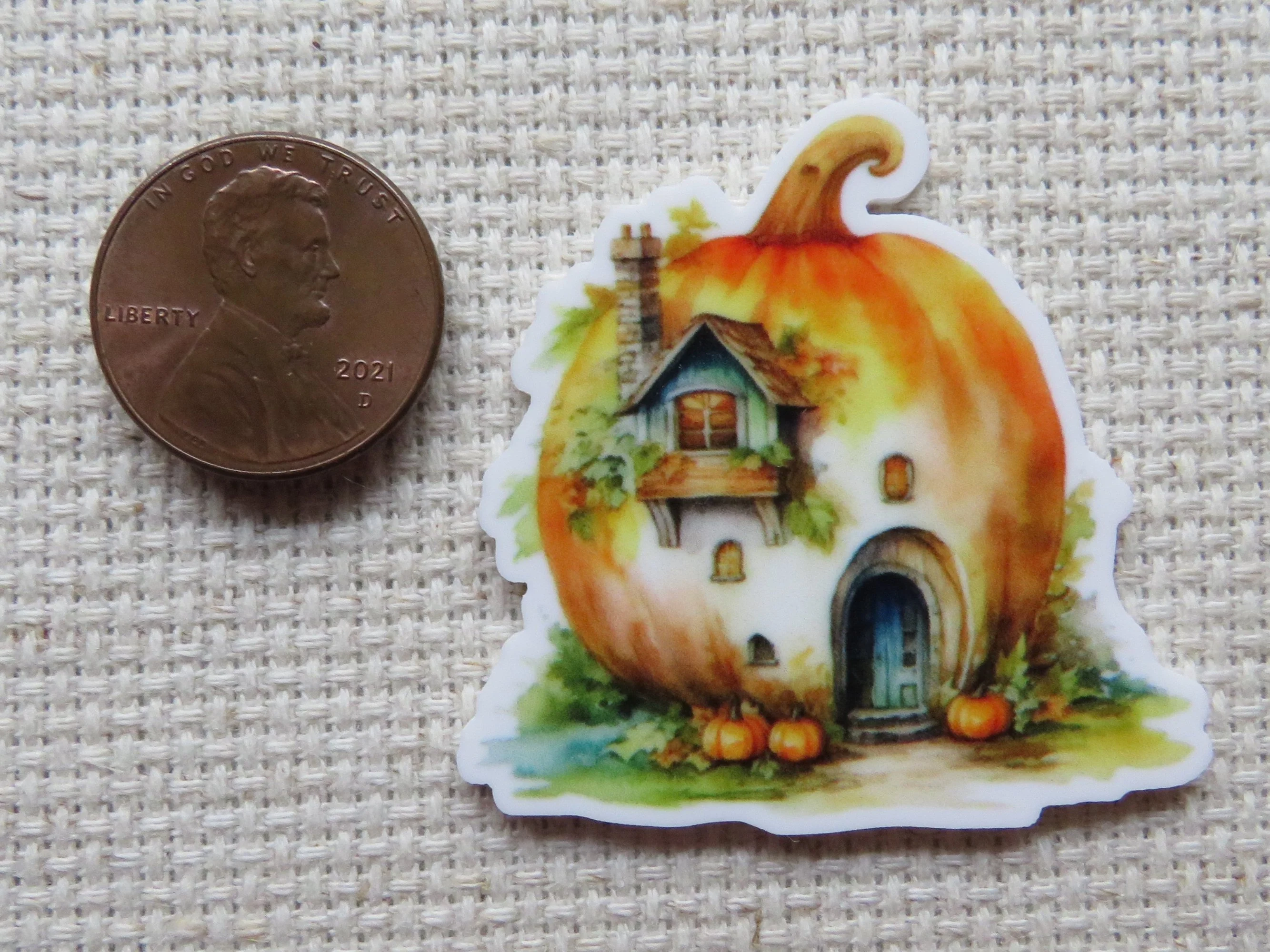 Simple Pumpkin House Needle Minder, Cover Minder, Magnet
