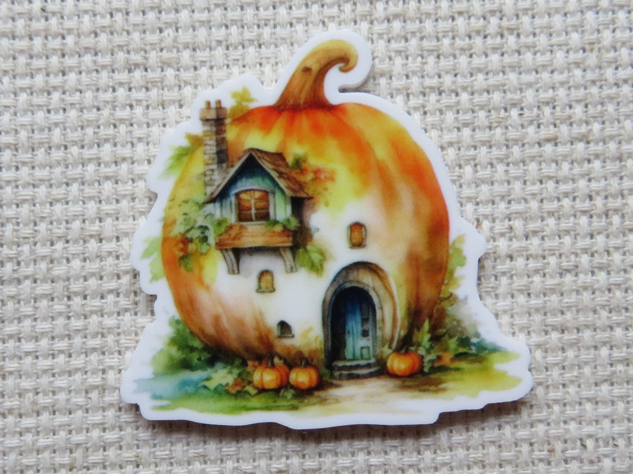 Simple Pumpkin House Needle Minder, Cover Minder, Magnet