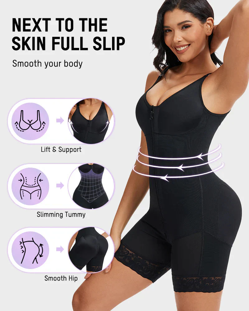 Women’s Tummy Control Butt Lifter Shapewear with Zipper Crotch