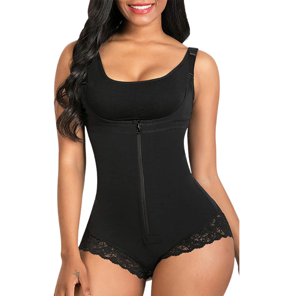 Women’s One-Piece Shapewear Bodysuit with Lace Trim