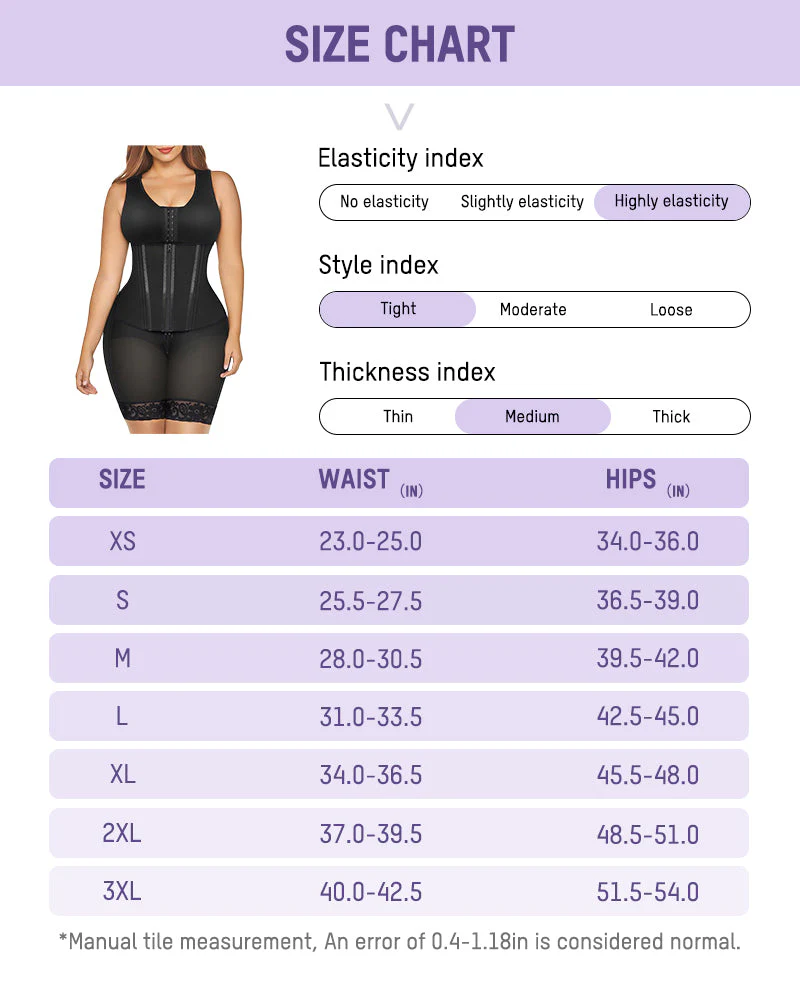 Women’s Colombian Faja Double Tummy Control Full Body Shapewear