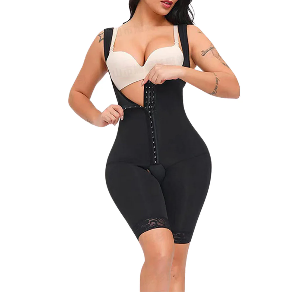 Women's High Waist Tummy Control Shapewear Bodysuit with Hook Closure