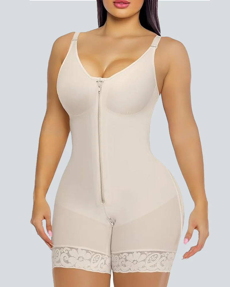 Women’s Tummy Control Butt Lifter Shapewear with Zipper Crotch