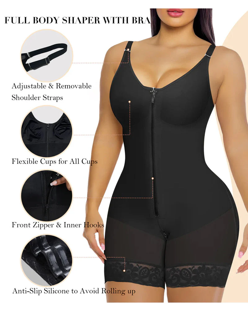 Women’s Tummy Control Butt Lifter Shapewear with Zipper Crotch