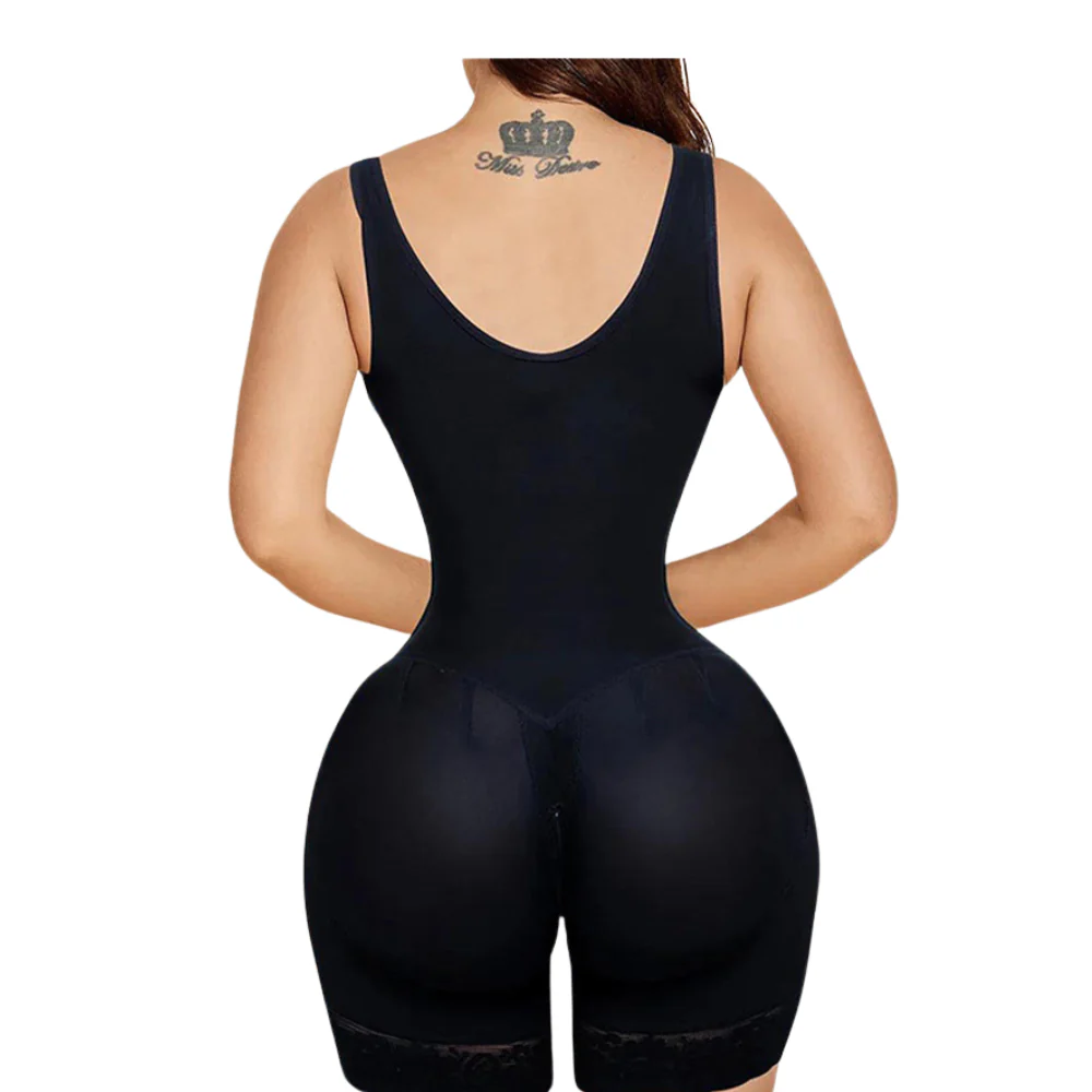Women's High Waist Zipper Shapewear Bodysuit with Open Crotch