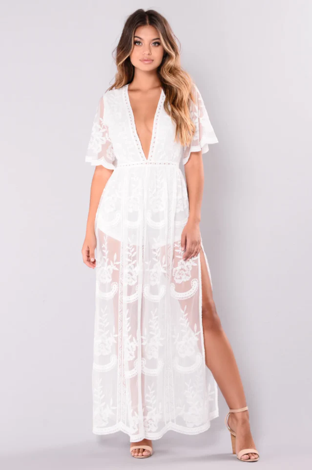 Women's Boho Lace Maxi Dress