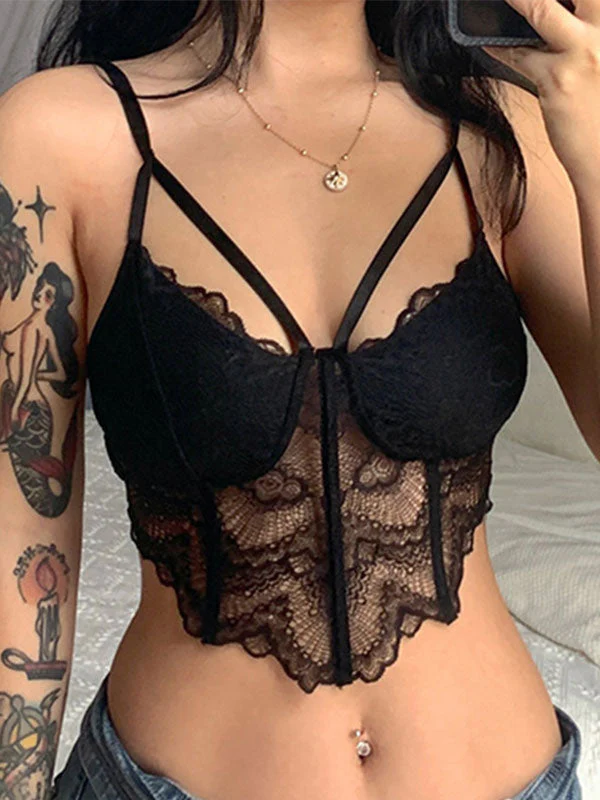Women's Irregular Lace Corset Top