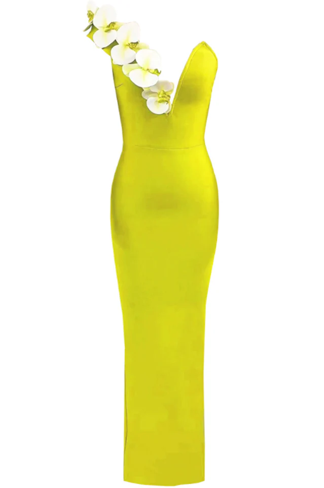 Women's Floral One Shoulder Maxi Dress