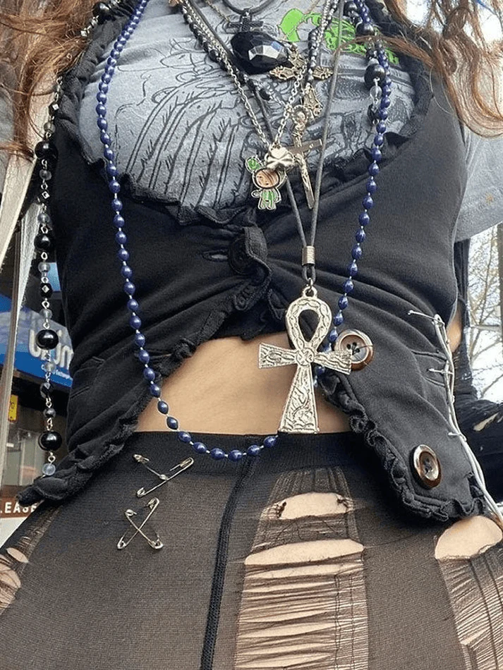 Women's Frill Trim Corset Top