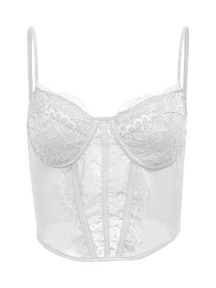 Women's Lace Mesh Embroidery Corset Top