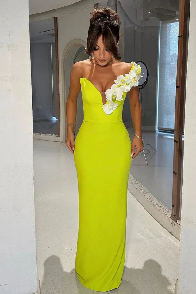 Women's Floral One Shoulder Maxi Dress