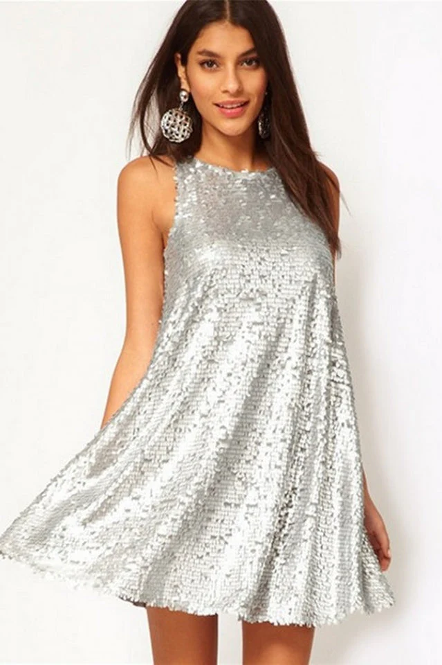 Women's Silver Gatsby Dress