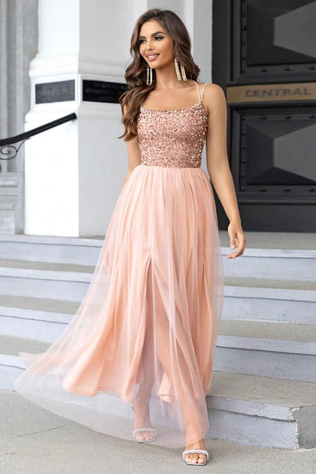 Women's Lace-Up Backless Mesh Dress