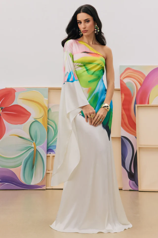 Women's Bernice Printed Single Sleeve Maxi Dress