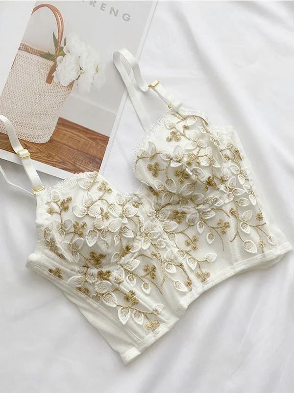 Women's Vintage Lace Embroidery Bustier