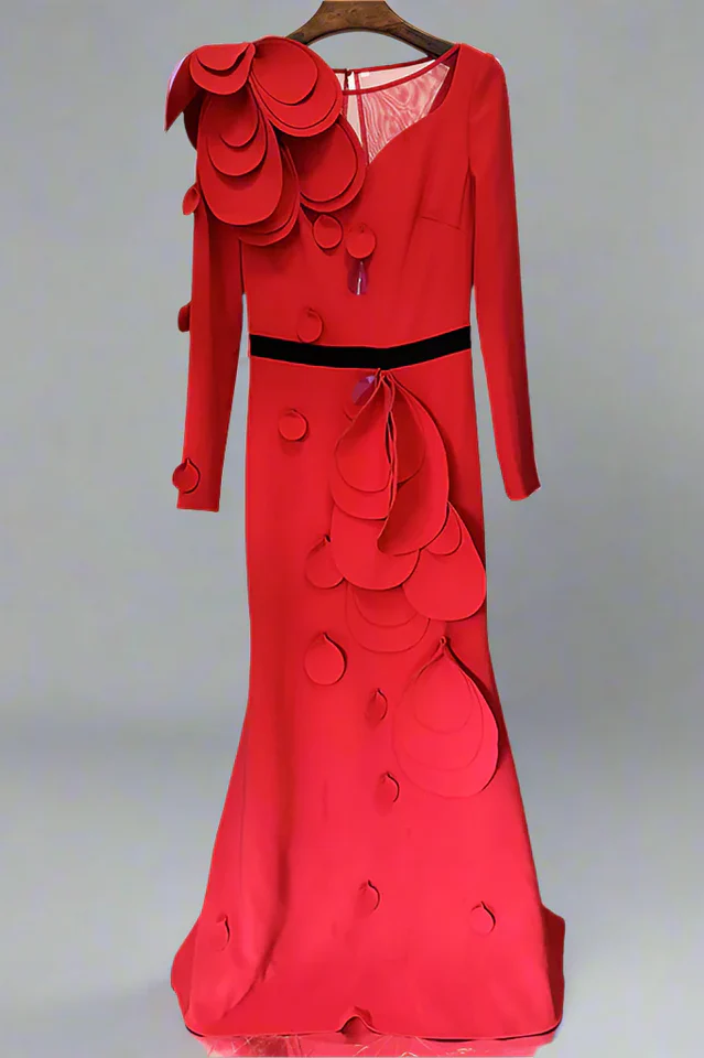 Women's Farein Applique Detail Gown