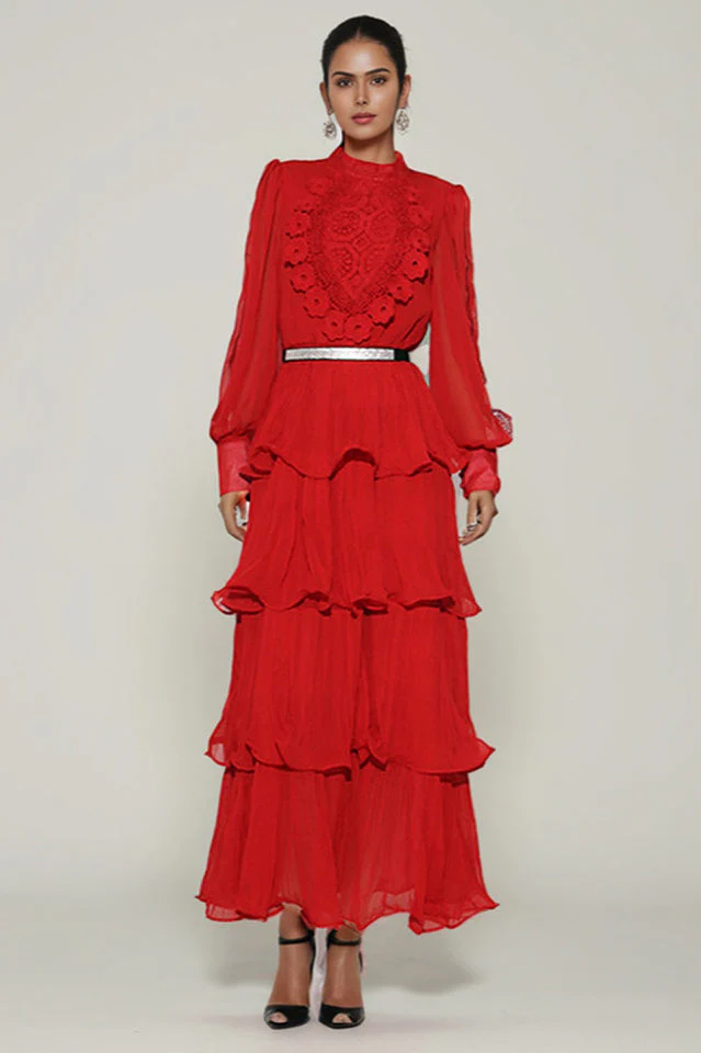 Women's Antheaa Chiffon A-Line Maxi Dress