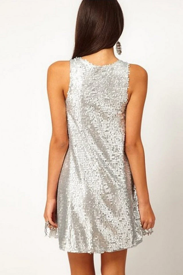 Women's Silver Gatsby Dress
