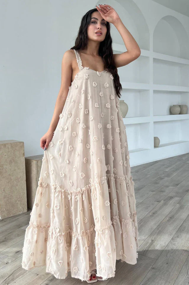 Women's Flower Embellished Slip Dress