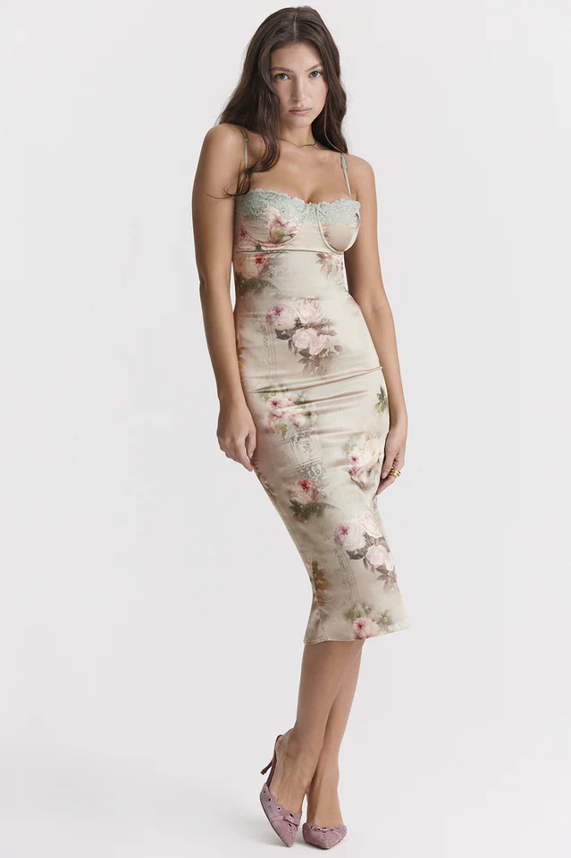 Women's Venus Vintage Floral Midi Dress