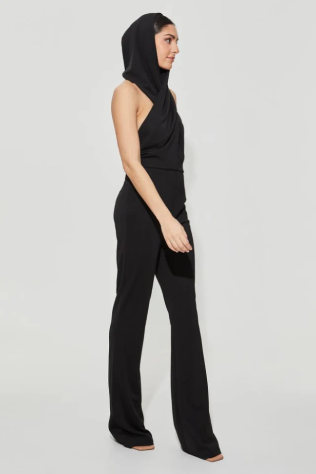 Women's Backless Hooded Jumpsuit With Slip Pockets
