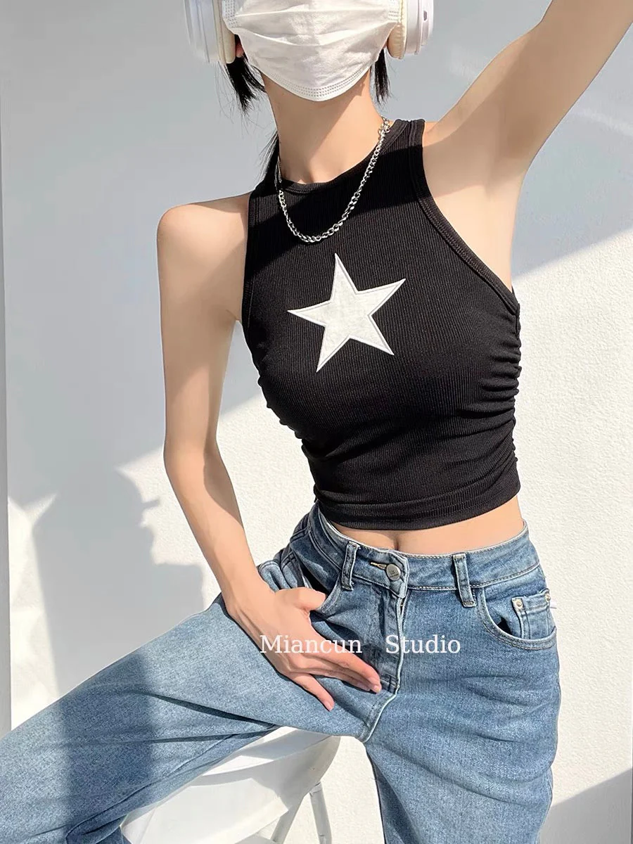 Women's Star Patch Cropped Tank Top