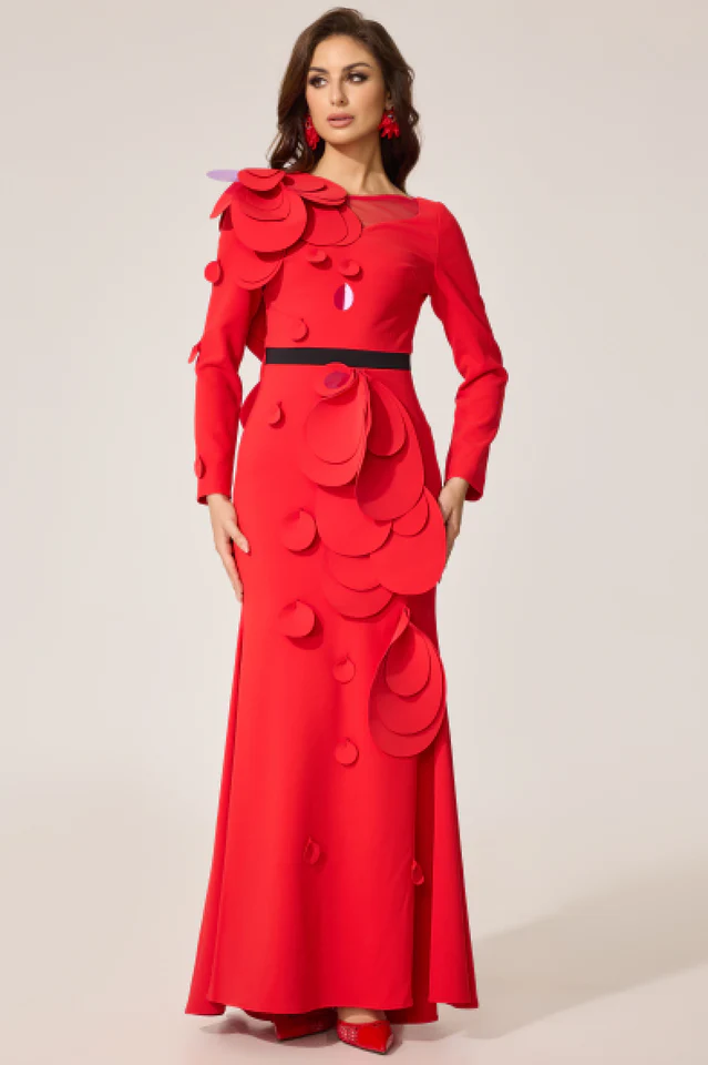 Women's Farein Applique Detail Gown