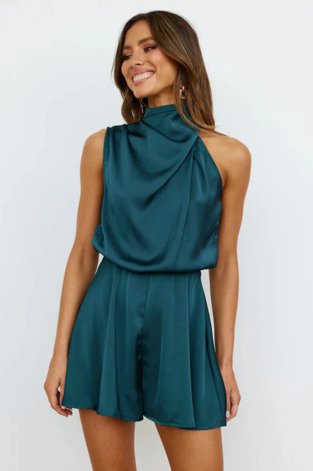 Women's On A Drive Satin Playsuit