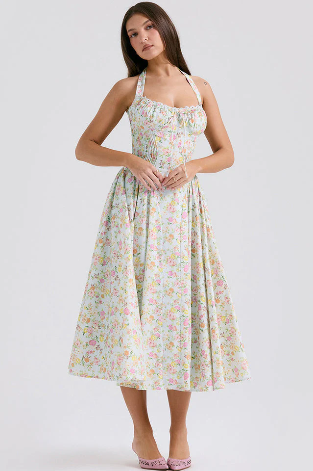 Women's Adabella Cotton Halter Midi Sundress