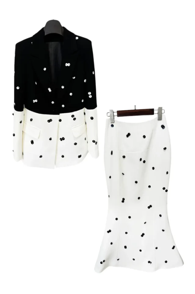 Women's Theobald Polka Dot Sequins Blazer Set
