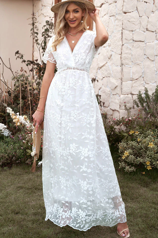Women's Emma Boho Floral Lace Maxi Dress