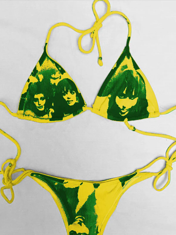 Women's Screen Print Halter Bikini Set